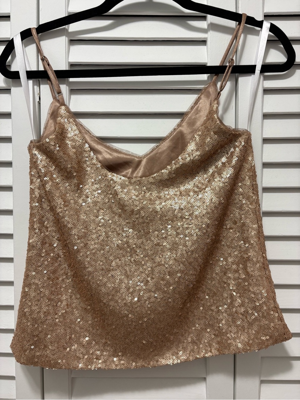 Revelry Champagne Sequin Cowl Neck Cami